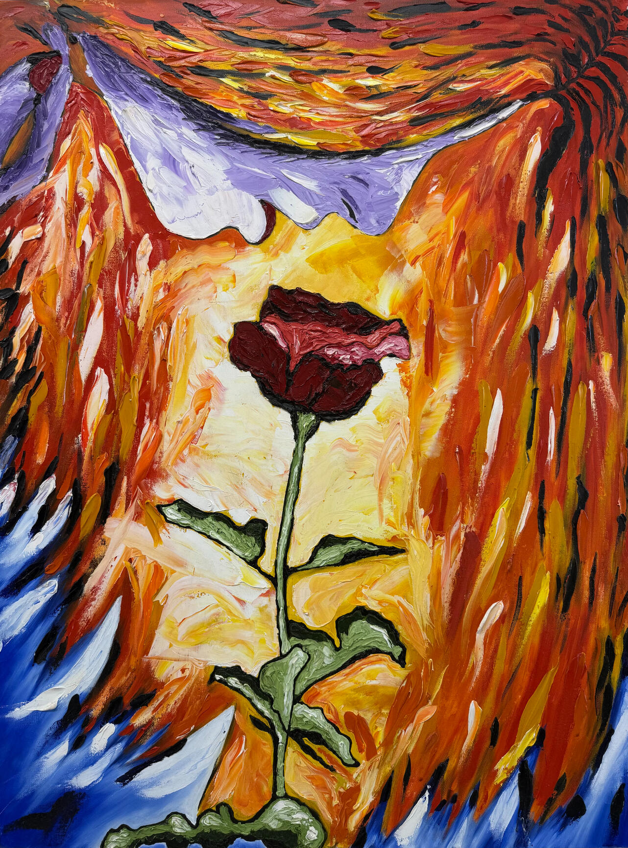 Expressionist oil painting by Jerry Khach.