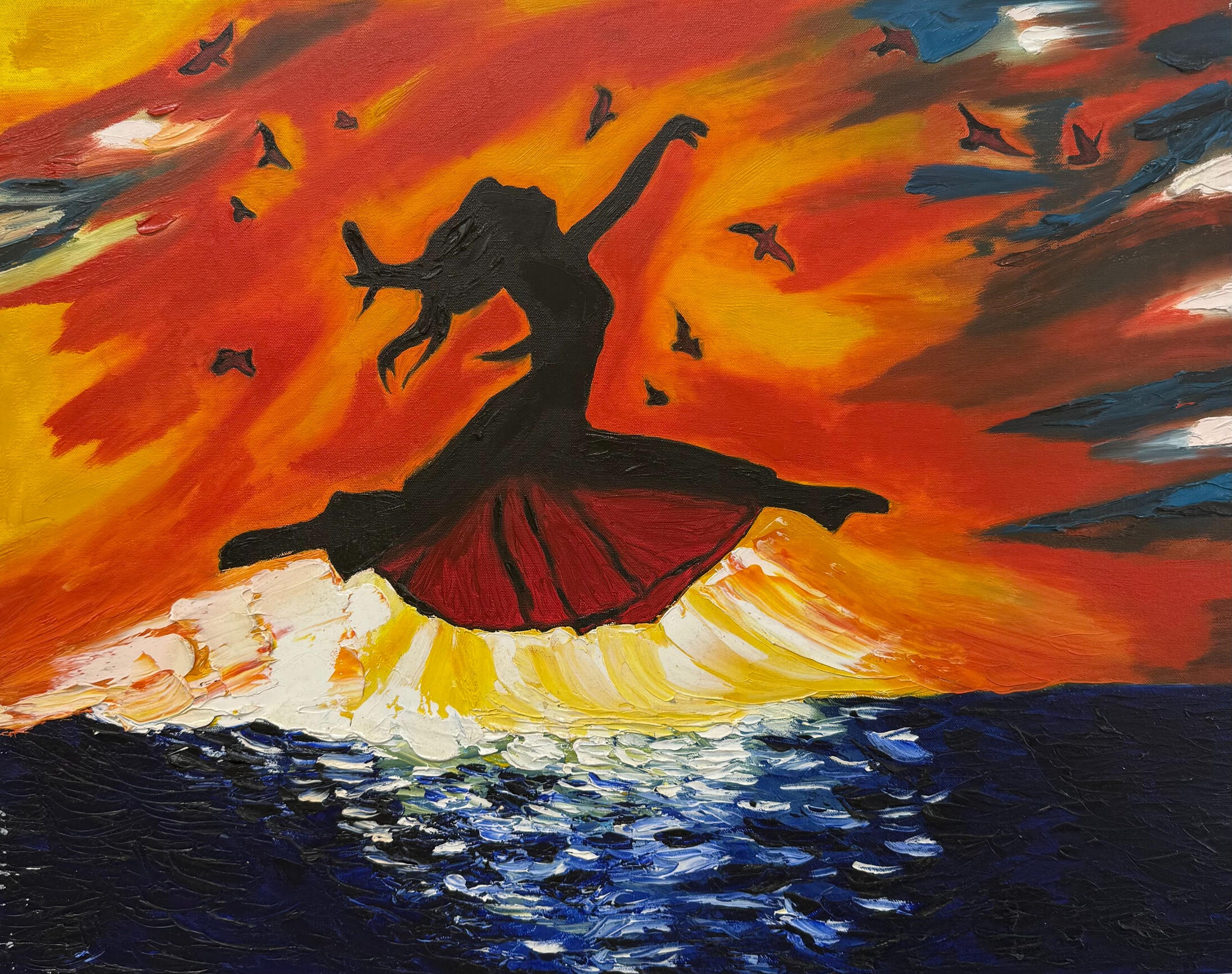 Surreal oil painting by Jerry Khach.